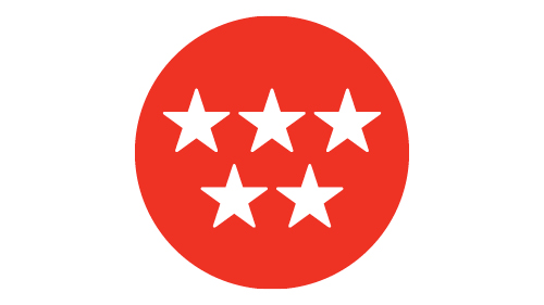 Red Circle with 5 white stars